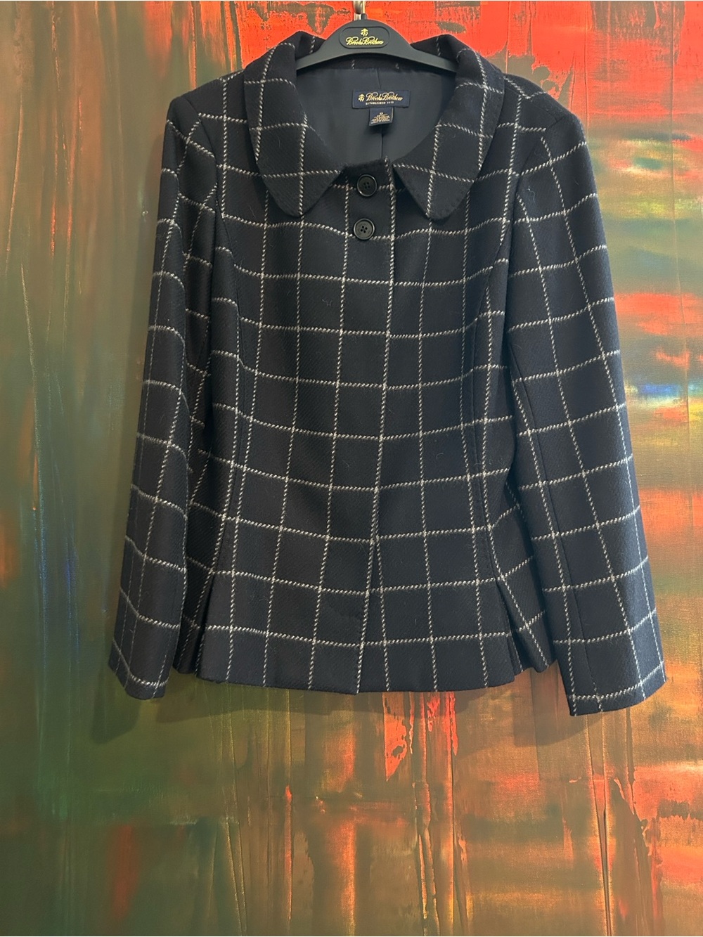 Brooks Brothers Black Windowpane Blazer